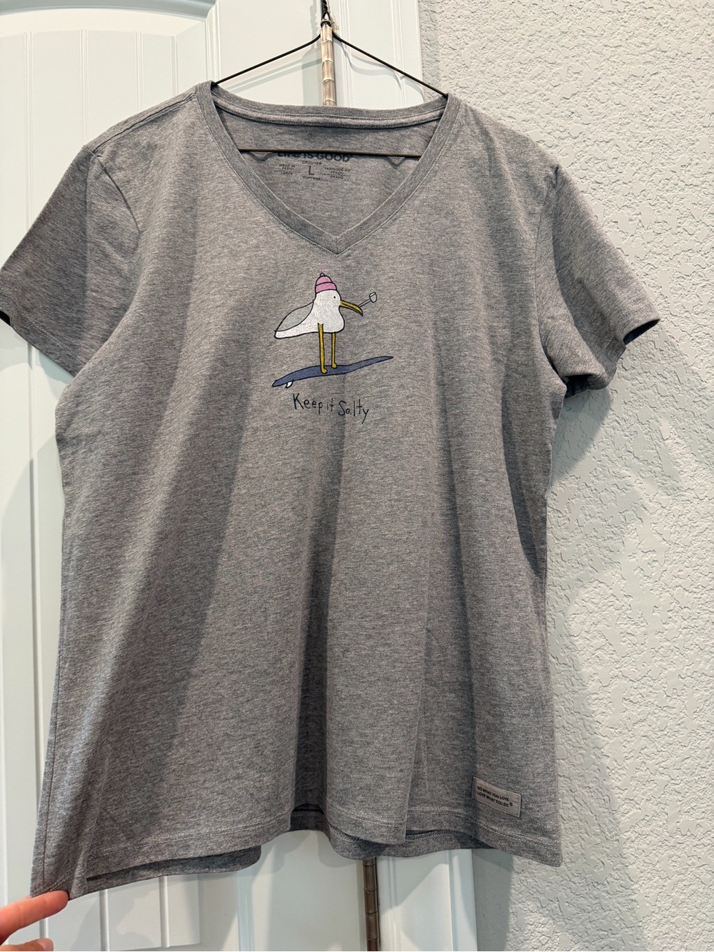 Life Is Good Gray Logo Crusher Tee